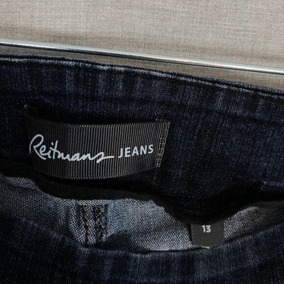 Reitmans Pull On Jeans Sz 13 Straight Leg High Rise Dark Wash Blue - Picture 5 of 7